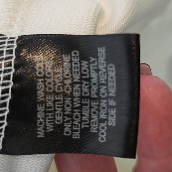 FRENCH LAUNDRY Women's Cream ASYMMETRICAL LACE HEM TOP XL LONG SLEEVE PRETTY - Picture 6 of 7